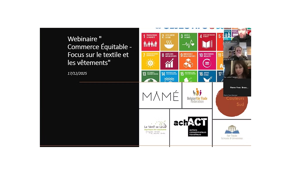 Het webinar met als thema “Eerlijke handel - Focus op textiel en kleding” is online !